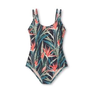 NWT Kona Sol One Piece Tropical Print Swimsuit Size 12/14